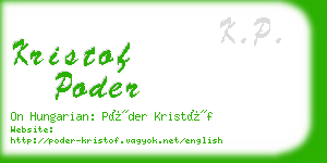 kristof poder business card